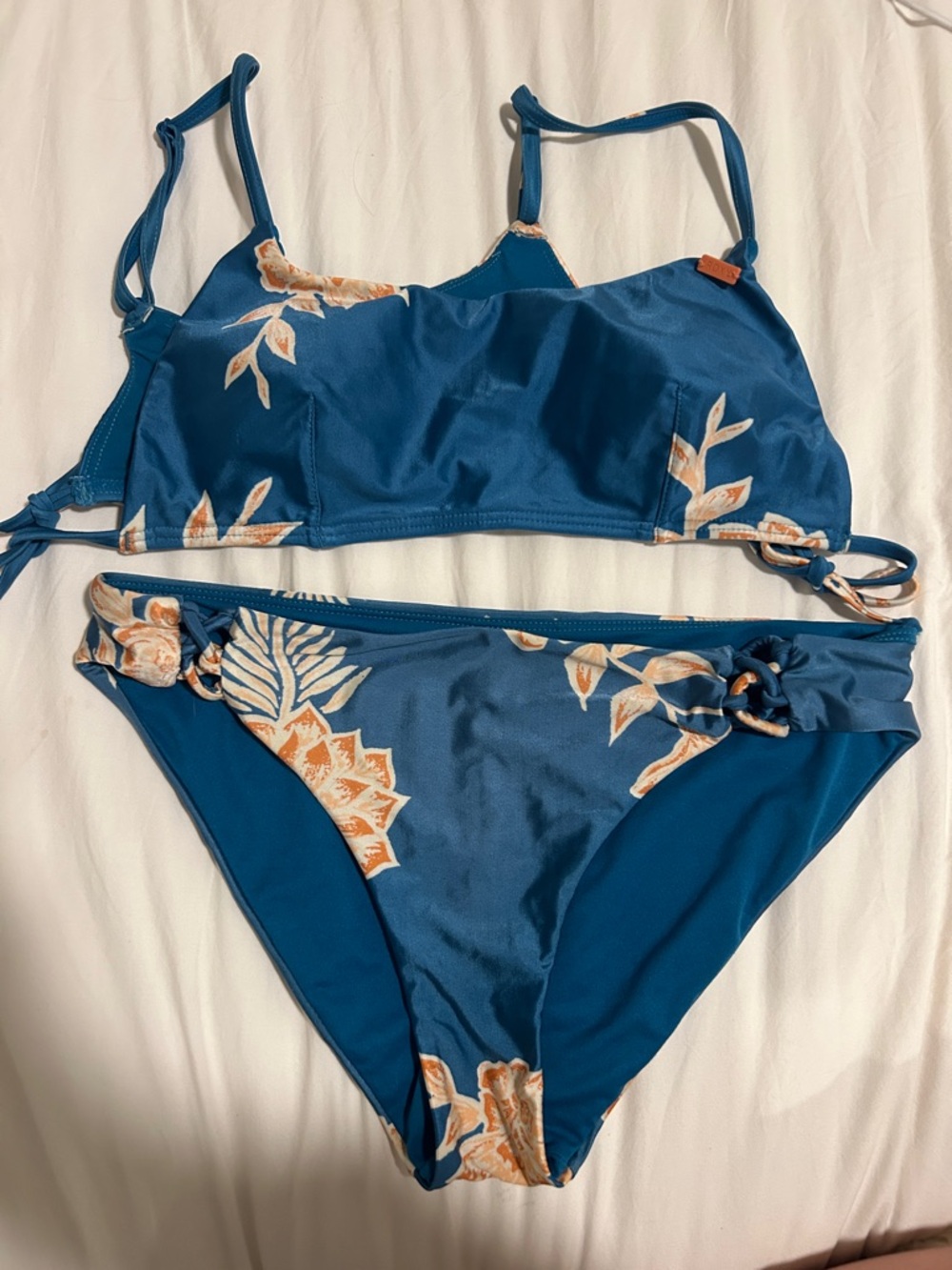 Roxy Blue Floral Two-Piece Bikini Set